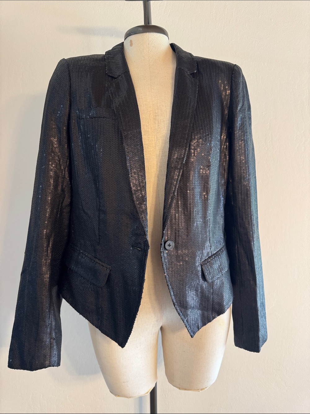 Free People Women’s Black Sequin Blazer Jacket